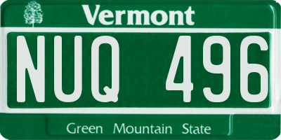 VT license plate NUQ496