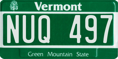 VT license plate NUQ497