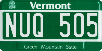 VT license plate NUQ505