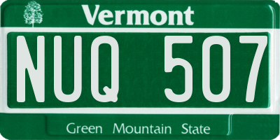 VT license plate NUQ507