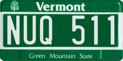 VT license plate NUQ511