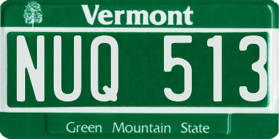 VT license plate NUQ513