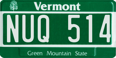 VT license plate NUQ514