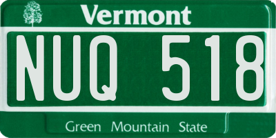 VT license plate NUQ518