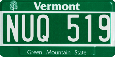VT license plate NUQ519