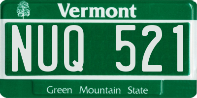 VT license plate NUQ521