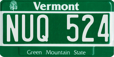 VT license plate NUQ524