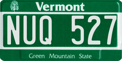 VT license plate NUQ527
