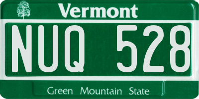 VT license plate NUQ528