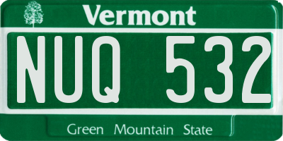 VT license plate NUQ532
