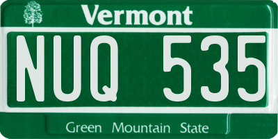 VT license plate NUQ535