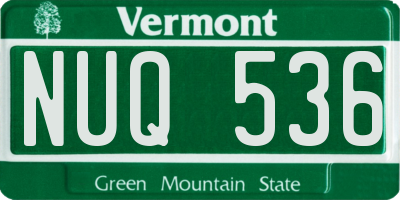 VT license plate NUQ536