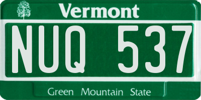 VT license plate NUQ537