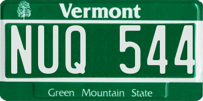 VT license plate NUQ544