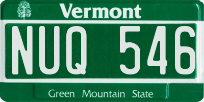 VT license plate NUQ546