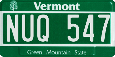 VT license plate NUQ547