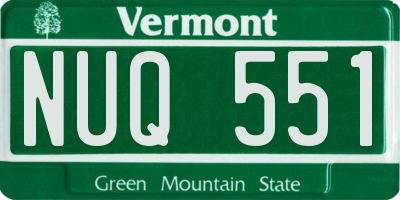 VT license plate NUQ551