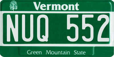 VT license plate NUQ552