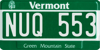 VT license plate NUQ553