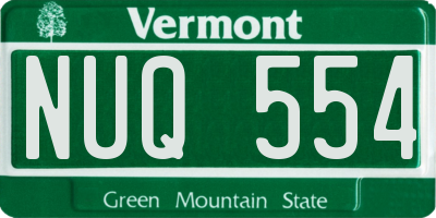 VT license plate NUQ554