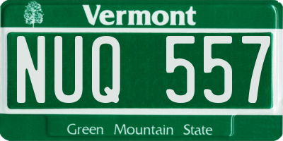 VT license plate NUQ557