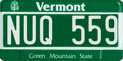 VT license plate NUQ559