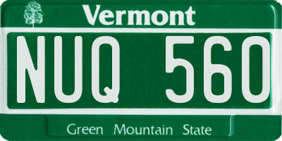 VT license plate NUQ560