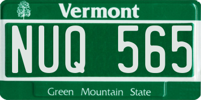 VT license plate NUQ565