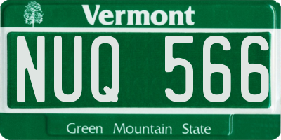 VT license plate NUQ566