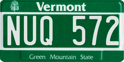 VT license plate NUQ572