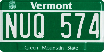 VT license plate NUQ574