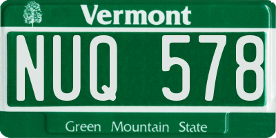 VT license plate NUQ578