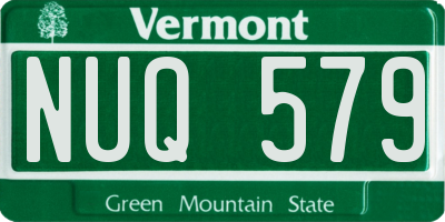 VT license plate NUQ579