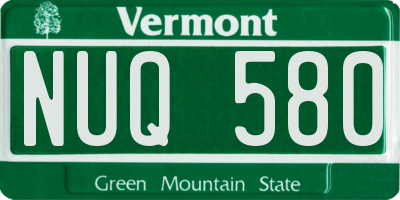 VT license plate NUQ580