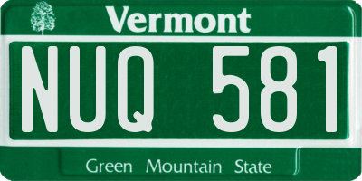 VT license plate NUQ581