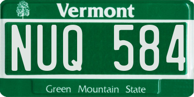 VT license plate NUQ584