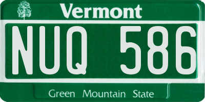 VT license plate NUQ586