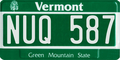 VT license plate NUQ587