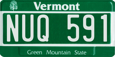 VT license plate NUQ591