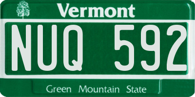 VT license plate NUQ592