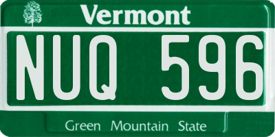 VT license plate NUQ596