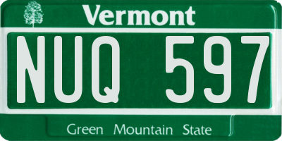 VT license plate NUQ597