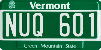VT license plate NUQ601