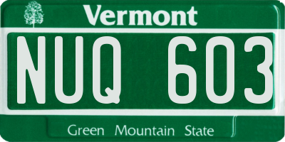 VT license plate NUQ603