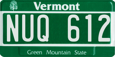 VT license plate NUQ612