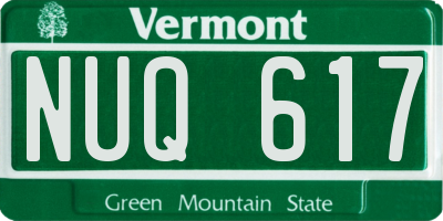 VT license plate NUQ617