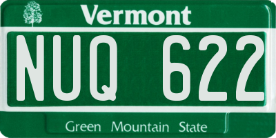 VT license plate NUQ622