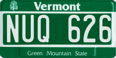 VT license plate NUQ626