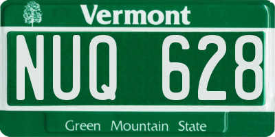 VT license plate NUQ628