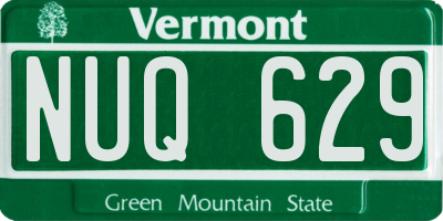 VT license plate NUQ629